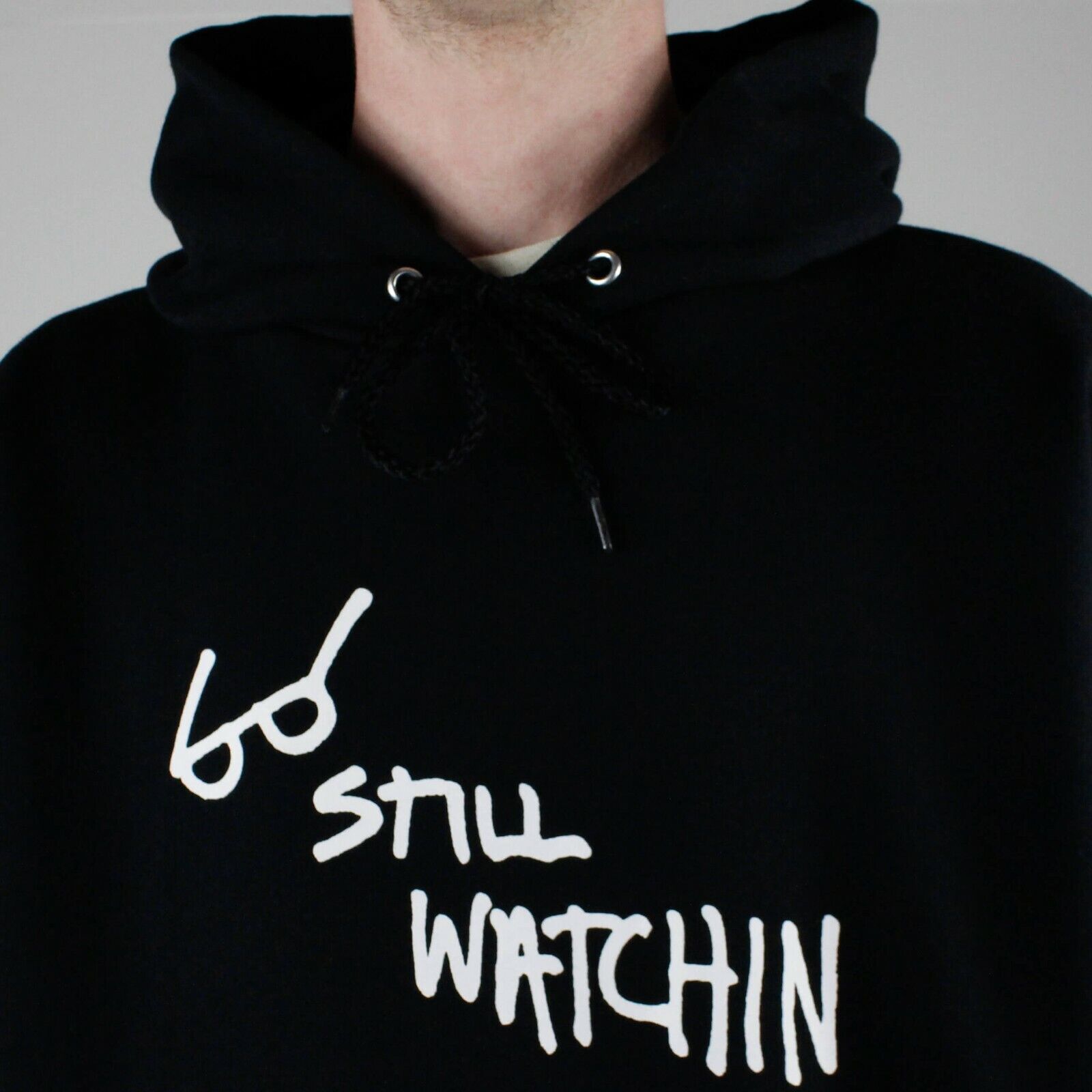 Thrasher Still Watchin Hoodie Hooded Sweatshirt – Black in size L,XL
