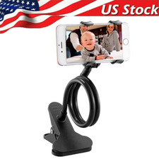 Universal Lazy Mobile Phone Gooseneck Stand Holder Flexible Bed Desk Table Clip
