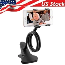 Universal Lazy Mobile Phone Gooseneck Stand Holder Flexible Bed Desk Table Clip