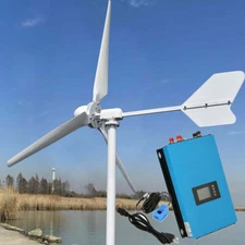 3000W Wind Turbine Kits 48V w/ On Grid Inverter Wind Power Generator Output 110V