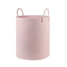 Cotton Rope Laundry Basket Hamper for Girls Kids Baby Nursery Hamper Bin Wove...