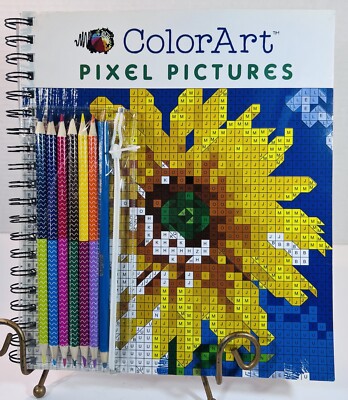 Color Art Pixel Pictures Relax Color Create! Spiral Bound Fill In The Squares