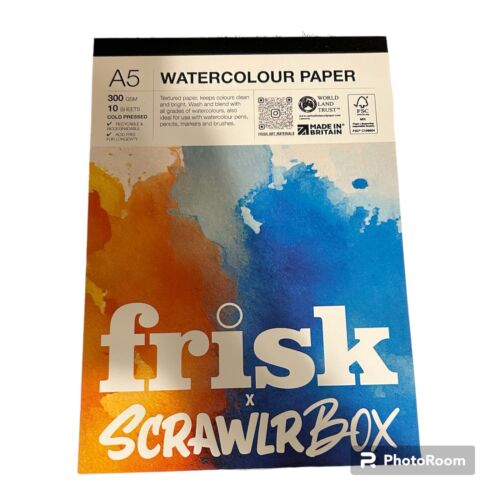 Frisk A5 Watercolour Paper Pad 300gsm 10 Sheets Cold Pressed Texture Paper - Picture 1 of 1