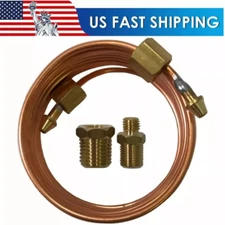 Mechanical Oil Pressure Gauge Copper Line Tubing Install Kit w/ Fitting 72" In