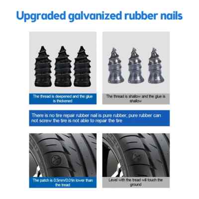 10-80 Piece Tire Repair Kit – Screw-In Rubber Plugs – Universal Car/Truck/Offroad