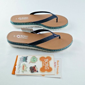 skechers blue flip flops