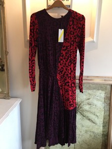 red and black animal print dress