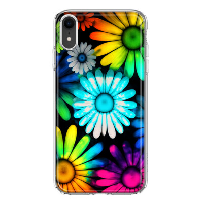 For Apple iPhone XR Shockproof Hybrid Case, Neon Rainbow Glow