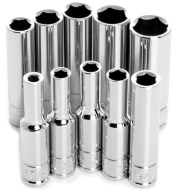 Wilmar W36300 Performance Tool  1/4 In. Drive 10 Pc SAE Deep Well Socket Set