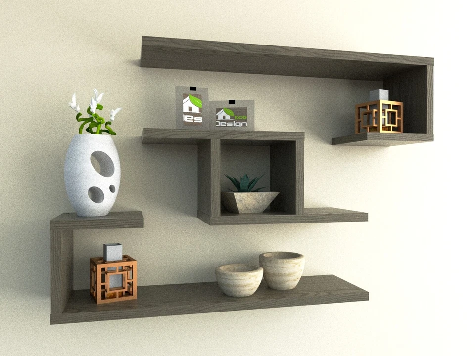 mensole da parete in legno cubo design galaxya vari colori - Immagine 2 di 4