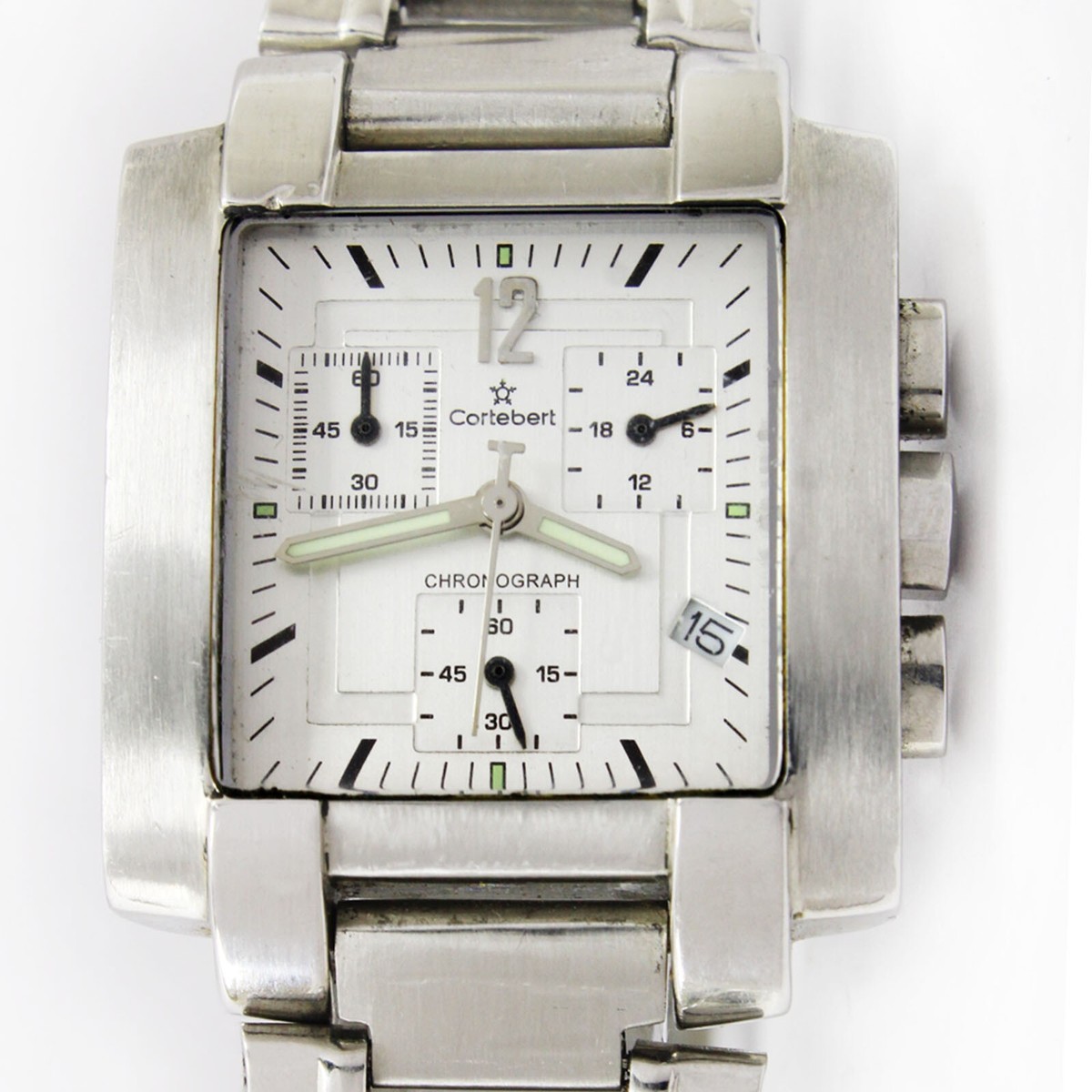 Cortebert Chronograph Quartz Date Steel Mens / Unisex Wrist 