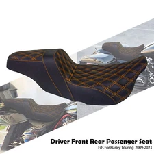 Driver Passenger Seat Orange Line For Harley 2009-2023 Touring Road Street Glide
