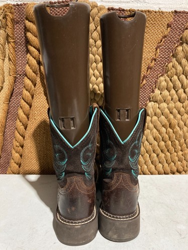 Ariat Fatbaby Cowgirl Women Brown & Teal Blue Boots US Women Size 7B - Picture 5 of 7