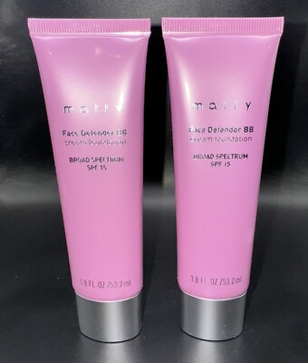 Lot of 2 - Mally Face Defender BB Cream Foundation - Medium Tan - 1.8 oz