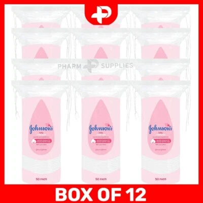JOHNSON & JOHNSON Johson's Baby Cotton Pads 50's Ideal For Pure & Gentle Care Box of 12