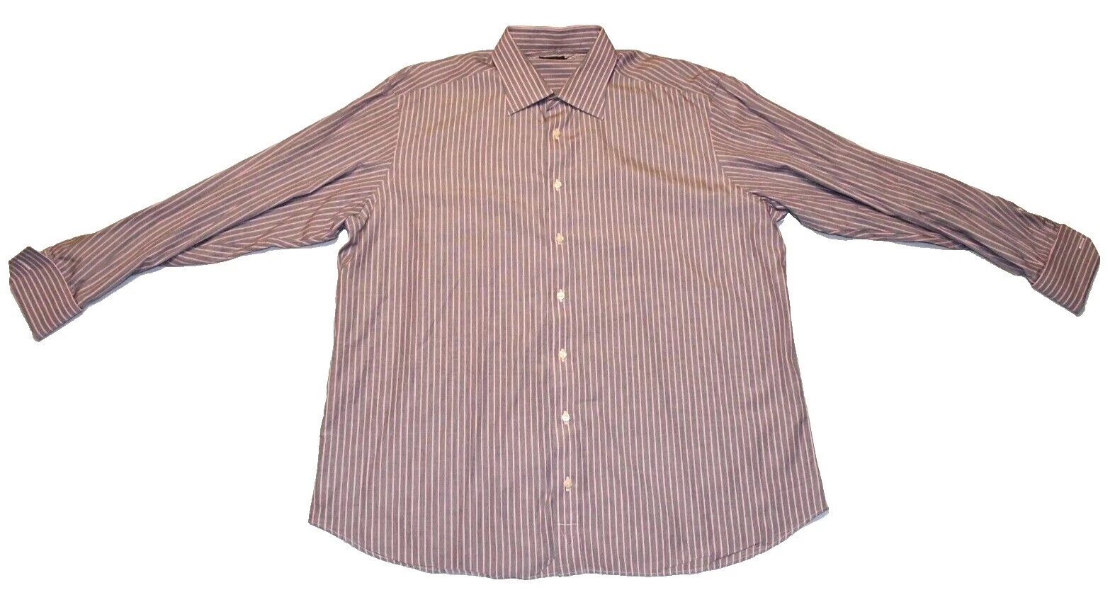 100% Saks Fifth Avenue Camisas de vestir a rayas de algodón para hombres