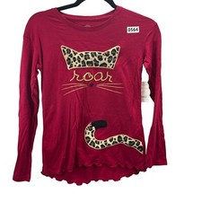 WONDER NATION GIRLS SHIRT SIZE L 10-12 COLOR RED LONG SLEEVE