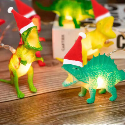 10 LED Christmas Dinosaur String Lights Outdoor Garden Party