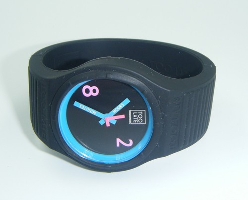 NOS Silicone Rubber Collectible Too Late Men's Watch Made In Italy - Picture 8 of 11