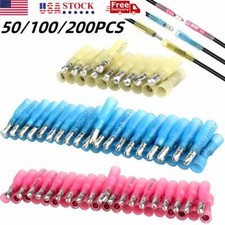 200pcs Heat Shrink Bullet Wire Connectors 22-10AWG Male Female Crimp Terminals