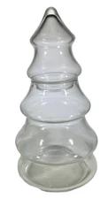 VTG Libby Clear Glass Christmas Tree Apothecary Candy Jar Canister 5 Tier 8”