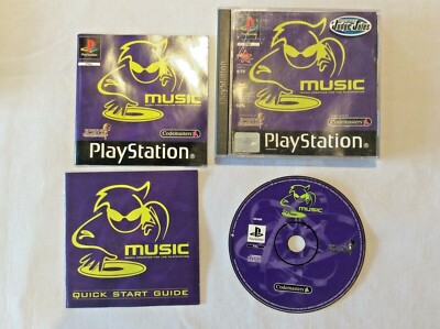 PAL PS1 Music Jester und Code Master Mix Play Station Spiel Box und Anleitung 