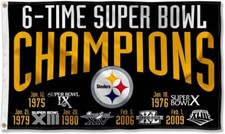 Pittsburgh Steele 3x5 ft flag 6-Time Super Bo...