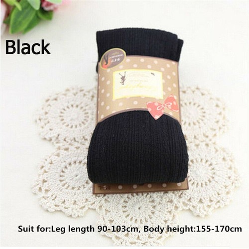 Women Warm Thick Chunky Cable Ribbed Knitted Leggings Skinny Wool Pants Ladies - Picture 4 of 15