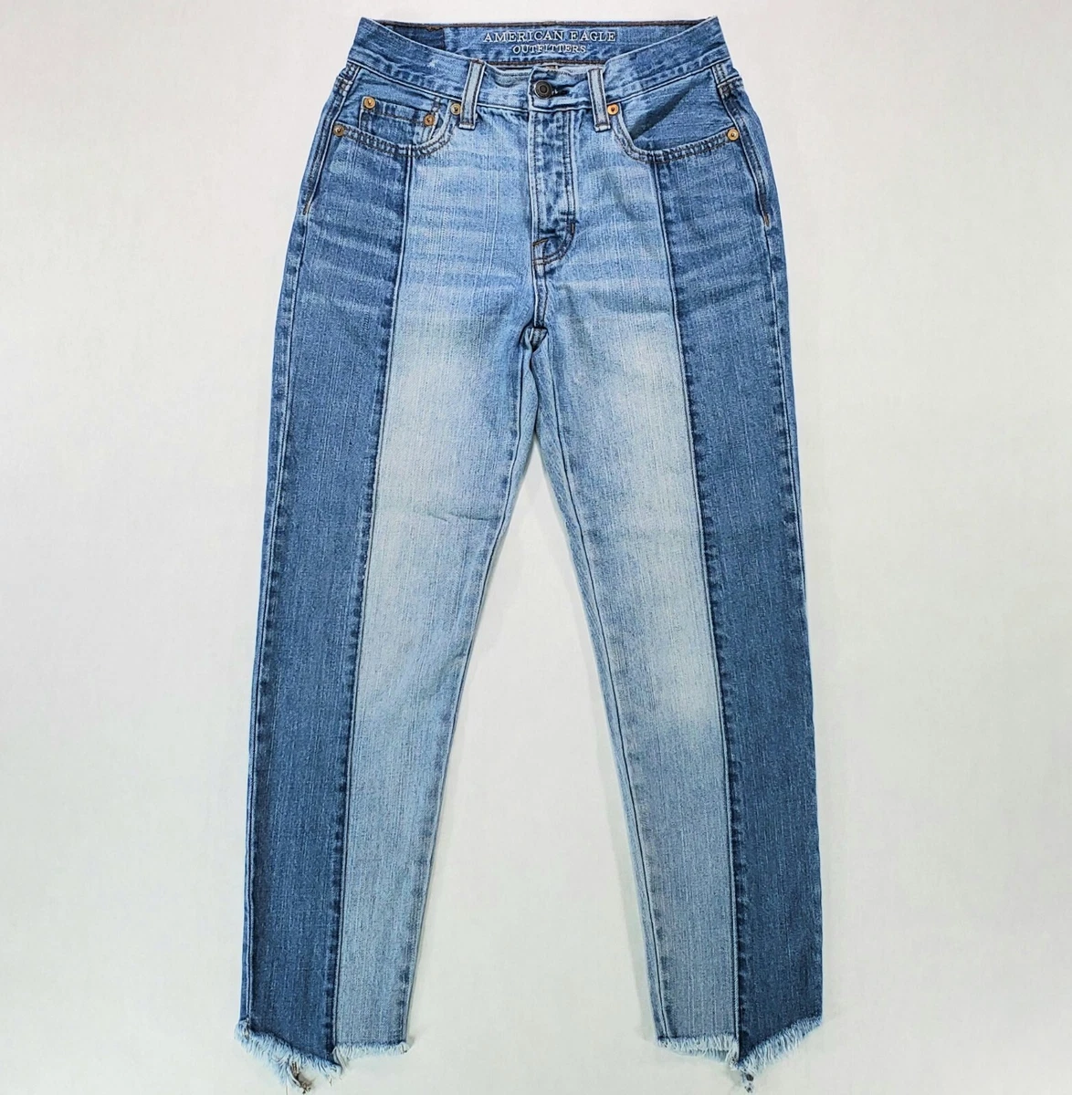 American Eagle Jeans Women's Vintage High Rise Raw Hem Blue Denim