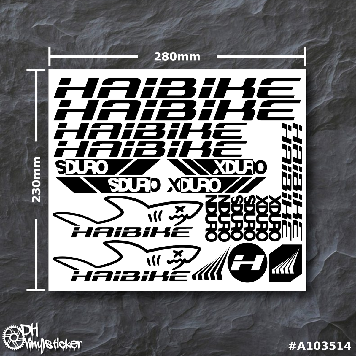 Sticker Haibike Bianco – Set Adesivi Per Telaio Bici, EBike, BMX, MTB (12 Pezzi)