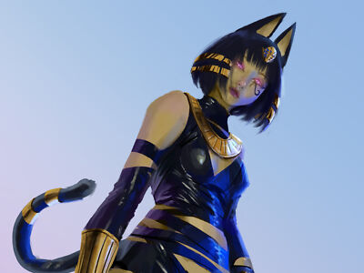 Anime Animal Crossing Ankha Egypt Cat Girl Animal  Gaming Mat Desk 43014