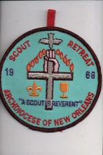 1968 Archdiocese Of New Orleans Scout Retreat patch (Lt. Blue)