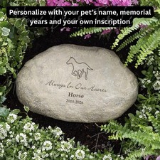 PERSONALIZED Pet HORSE Memorial Grave Marker Engraved Garden Stepping Stone
