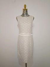 Target Ladies Fully White Lace Beige Lining Party Dress size 12 EUC