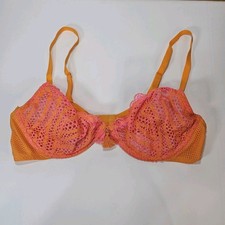 Sujetador Savage X Fenty 38C trenzado en encaje ganchillo naranja