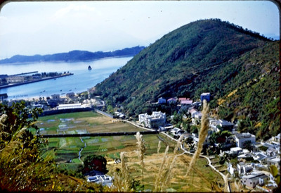KODACHROME Original Slide - 1950s HONG KONG KOWLOON Top View - Red Border