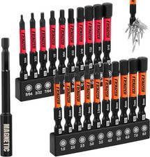 21-Piece Allen Key Drill Bit Set, S2 Alloy Steel 50mm Impact Hex Drill Bit