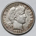1899 10c Barber Silver Dime - RAW - Nice Coin / Detail - Toned