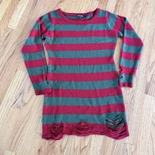 Hot Topic Nightmare On Elm Street Freddy Krueger Sweater Dress  Size M Bodycon