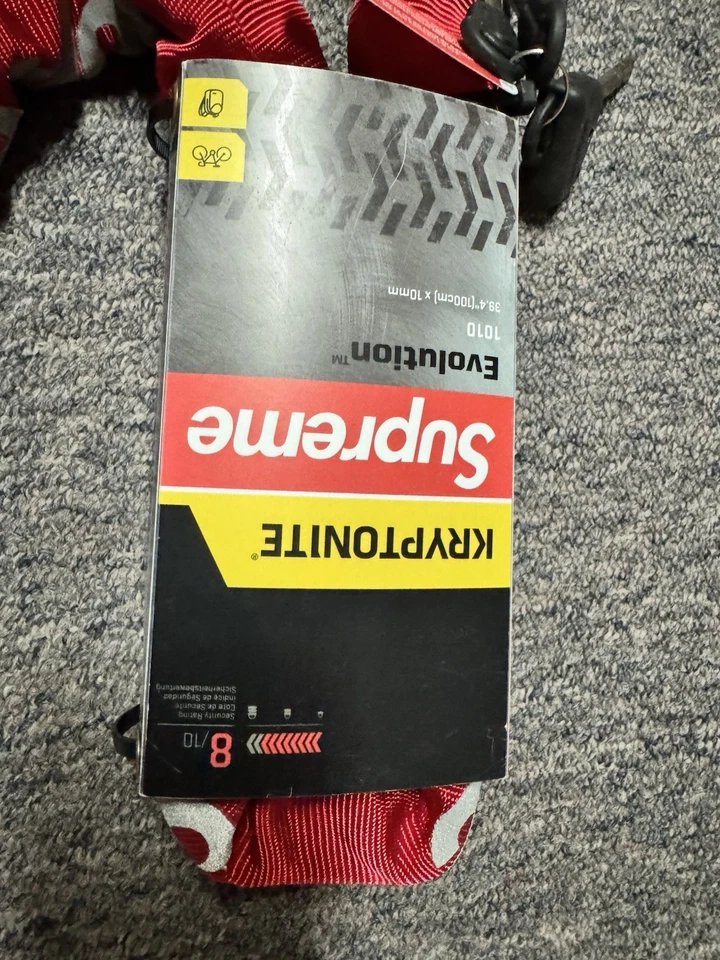 Supreme Kryptonite Evolution Integrated Bike Chain Link Lock RED SS21 - Image 4 of 4