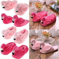 Warm Flamingo Plush Slippers Winter Female home and indoor