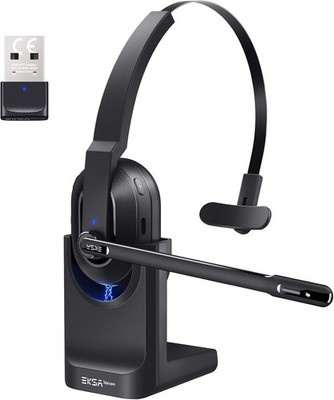 H5 Bluetooth PC Headset mit Mikrofon & USB Dongle [45 Stdn Spielzeit &