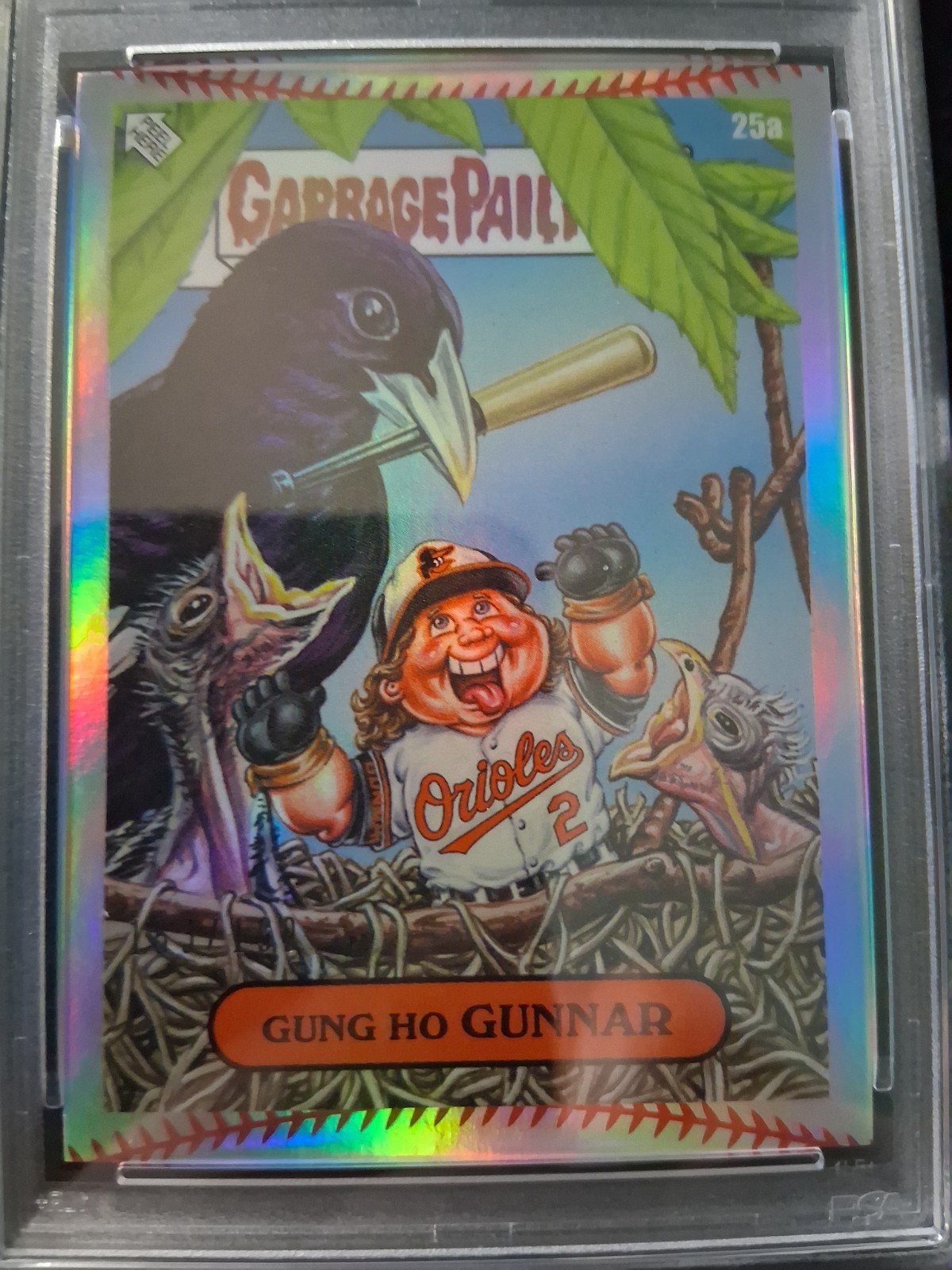 2023 Topps GPK Baseball #25a Gung Ho Gunnar Henderson Stiching Foil R/C PSA 7 view 3