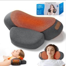 3-in-1 Cervical Neck Traction Pillow Massage Hump - Heating,Vibration,Airbag Ele