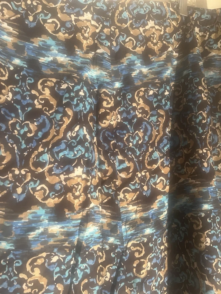 Falda para mujer talla 20w Style & Co marrón azul estampado floral ajuste y acampanado forrada Foto 2 de 4