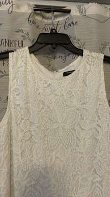 NWT - Women's Sharagano White Sleeveless Lace Dress | eBay