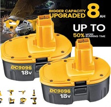 2PACK 18V For Dewalt 18 VOLT XRP DC9096 DC9098 Ni-Mh Battery DC9099 DC9096-2 8AH