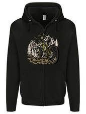 Mountain Bike Bicycle Cycling Cyclist MTB Mens Zip Up Hoodie