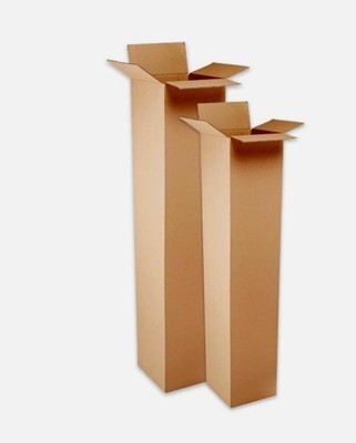 25 Boxes 4x4x60'' Tall Corrugated Shipping Boxes Brown Packing Cartons