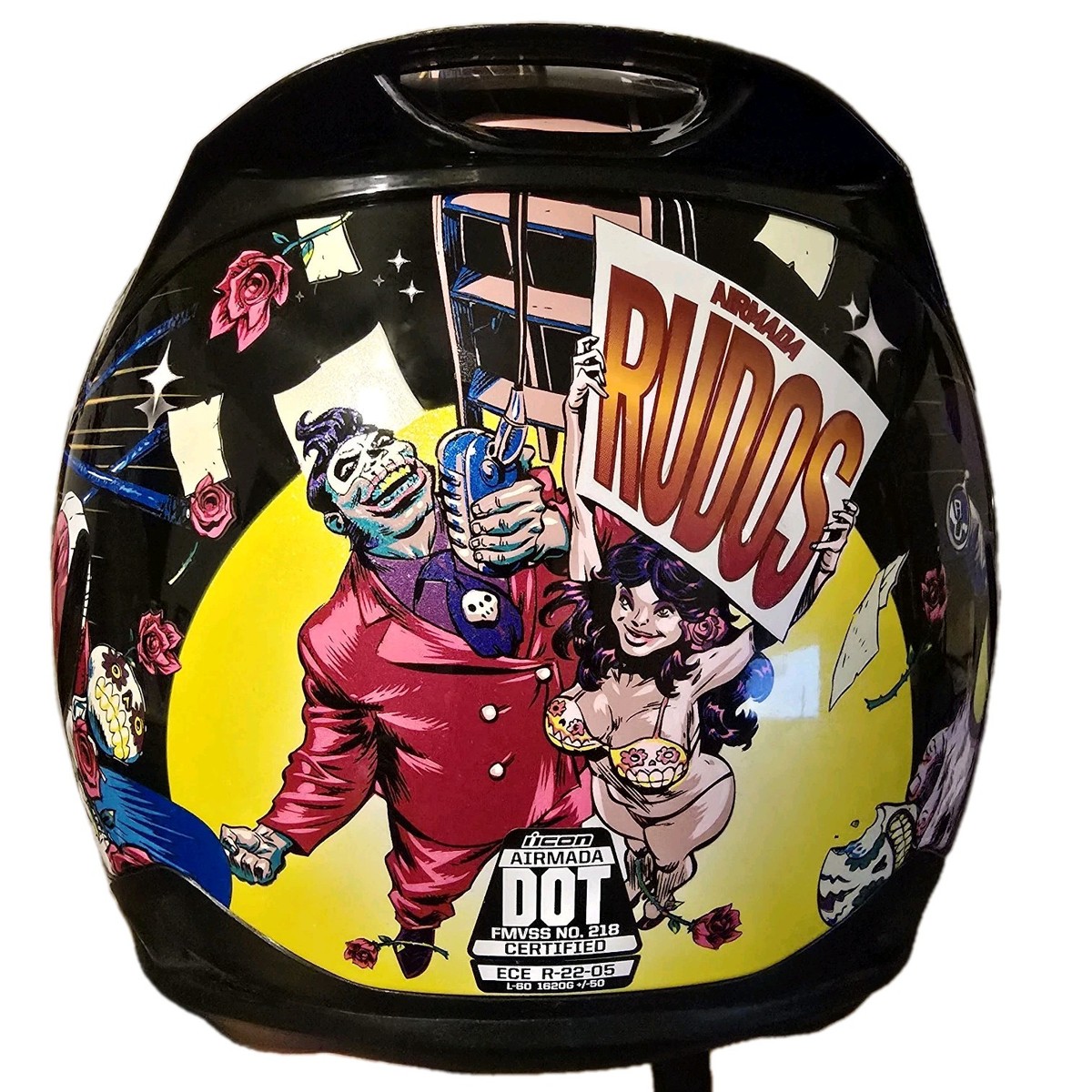 Icon Airmada Rudos Street Full Face Helmet Lucha Libre Size Large
